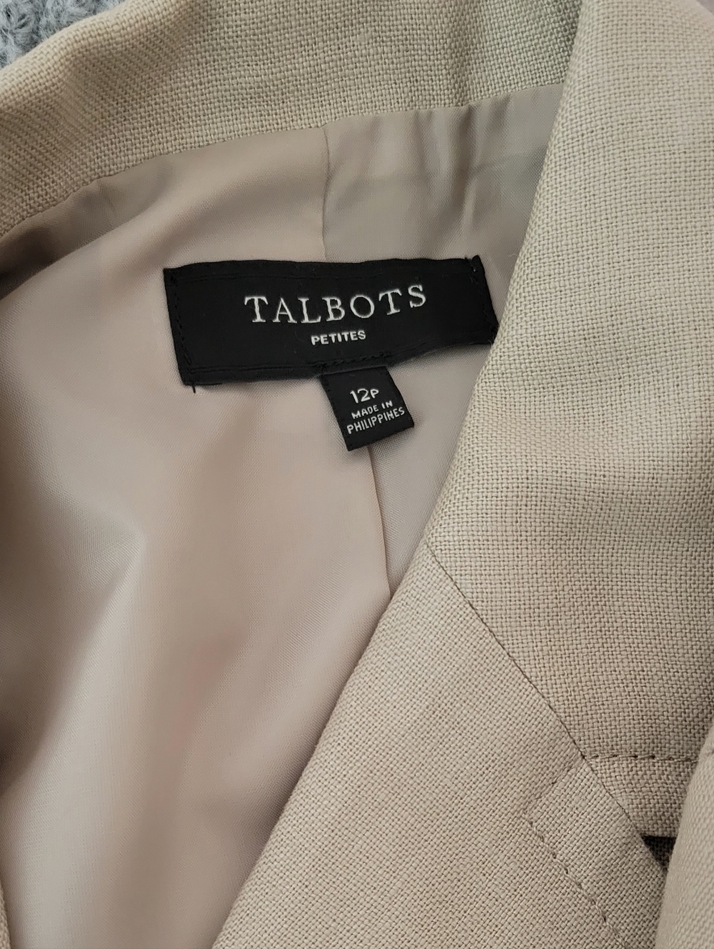 Talbots Petites Tan Linen Blazer – Size 12P | Classic Business Casual - Picture 5 of 6